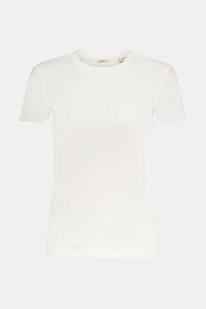 Pointelle-T-Shirt, OFF WHITE, overview