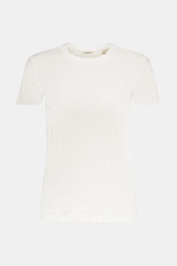 Pointelle-T-Shirt, OFF WHITE, detail image number 6