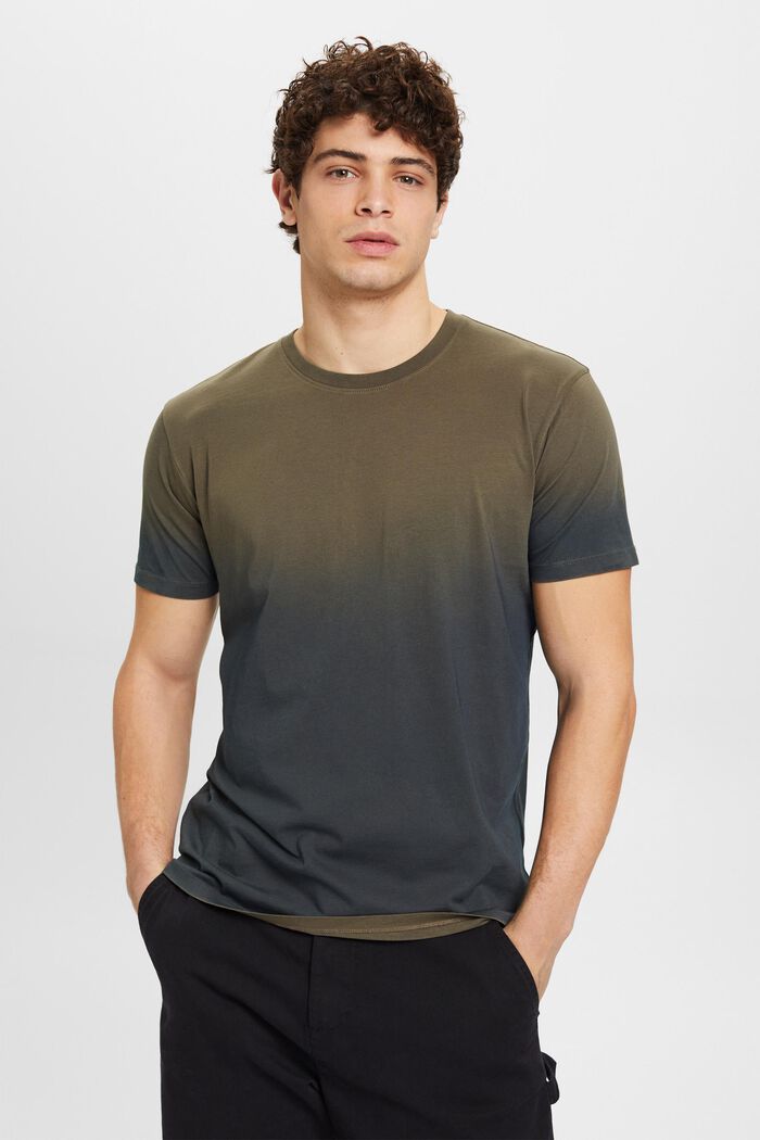 Zweifarbig blass gefärbtes T-Shirt, KHAKI GREEN, detail image number 0