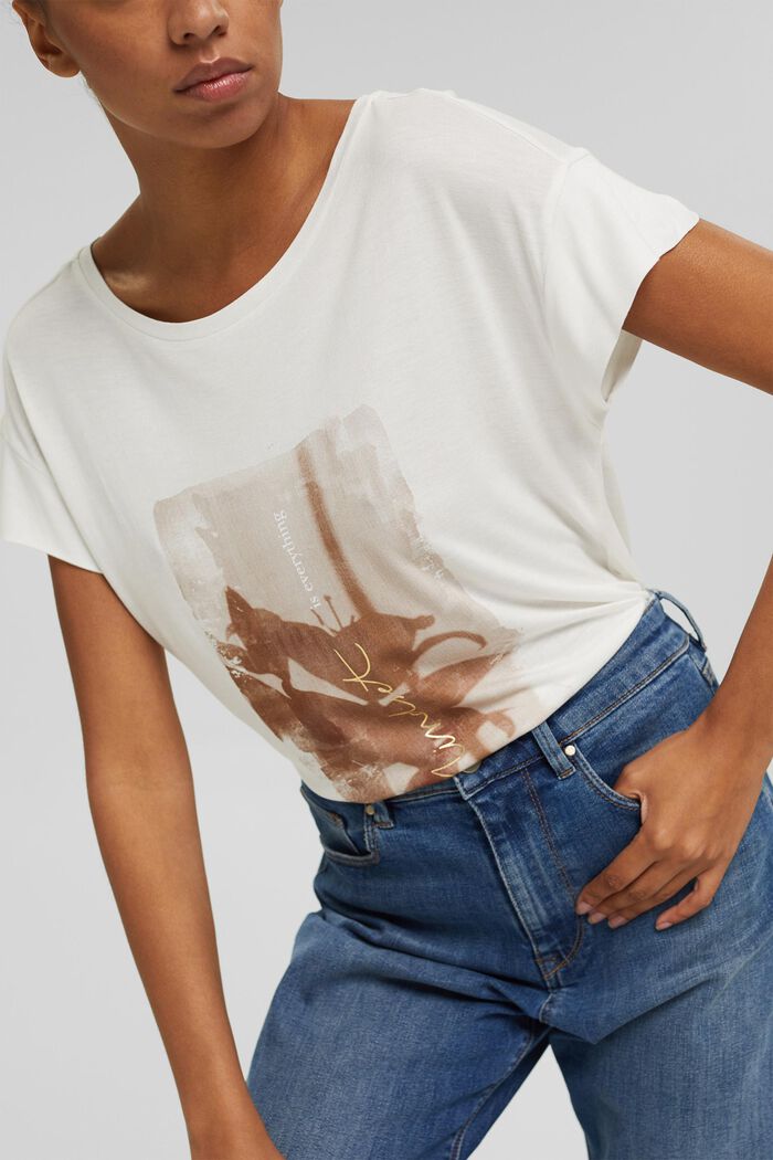 T-Shirt mit Print aus LENZING™ ECOVERO™, OFF WHITE, detail image number 2