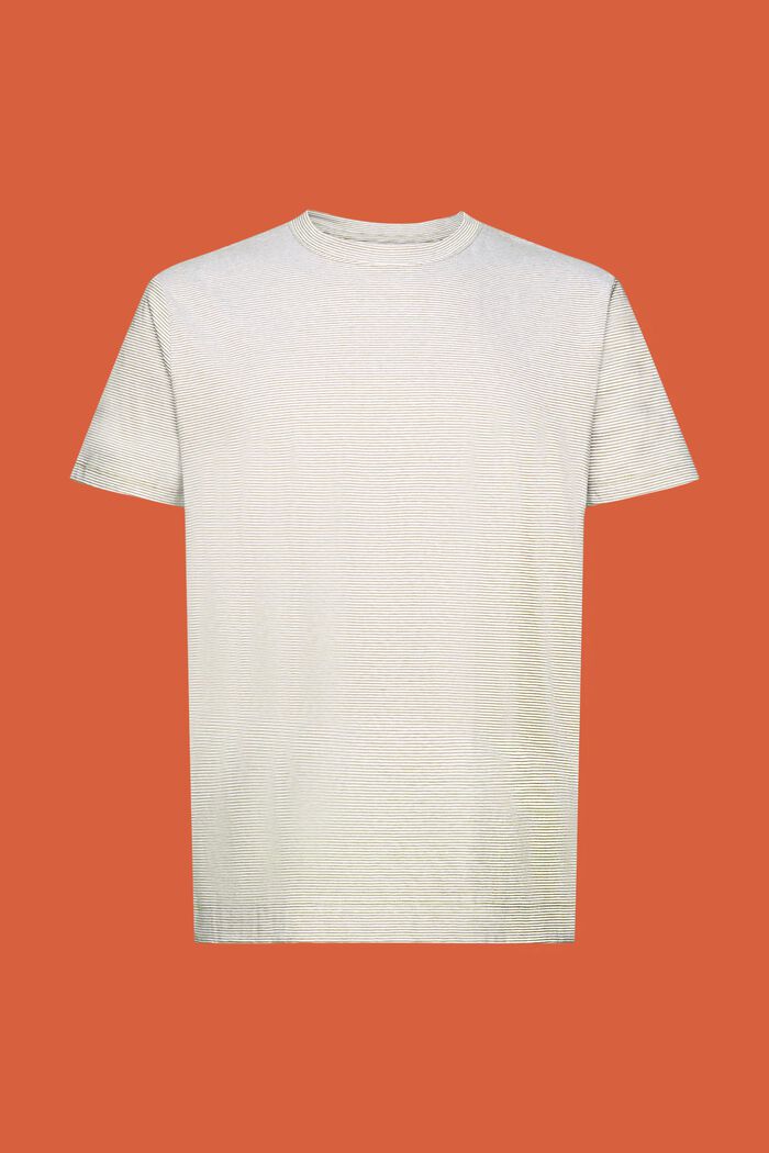 Gestreiftes Jersey T-Shirt, Baumwolle-Leinen-Mix, LEAF GREEN, detail image number 6