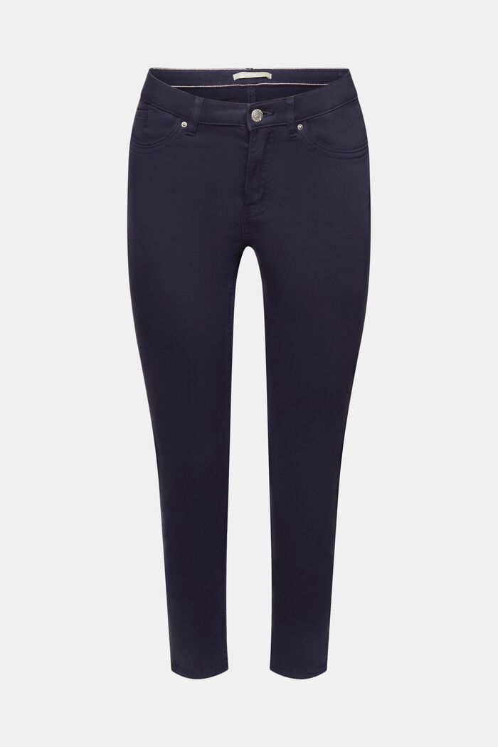 Stretchige Mid-Rise-Hose in Cropped-Länge, NAVY, detail image number 7