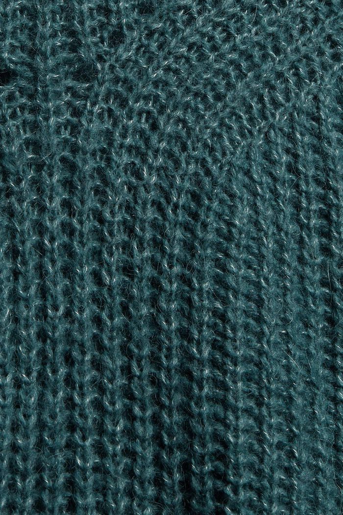Mit Alpaka: Pullover mit Strickmuster, TEAL BLUE, detail image number 4