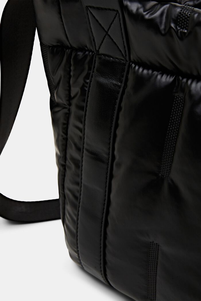 Kleine, glänzende, gepolsterte Tasche, BLACK, detail image number 1