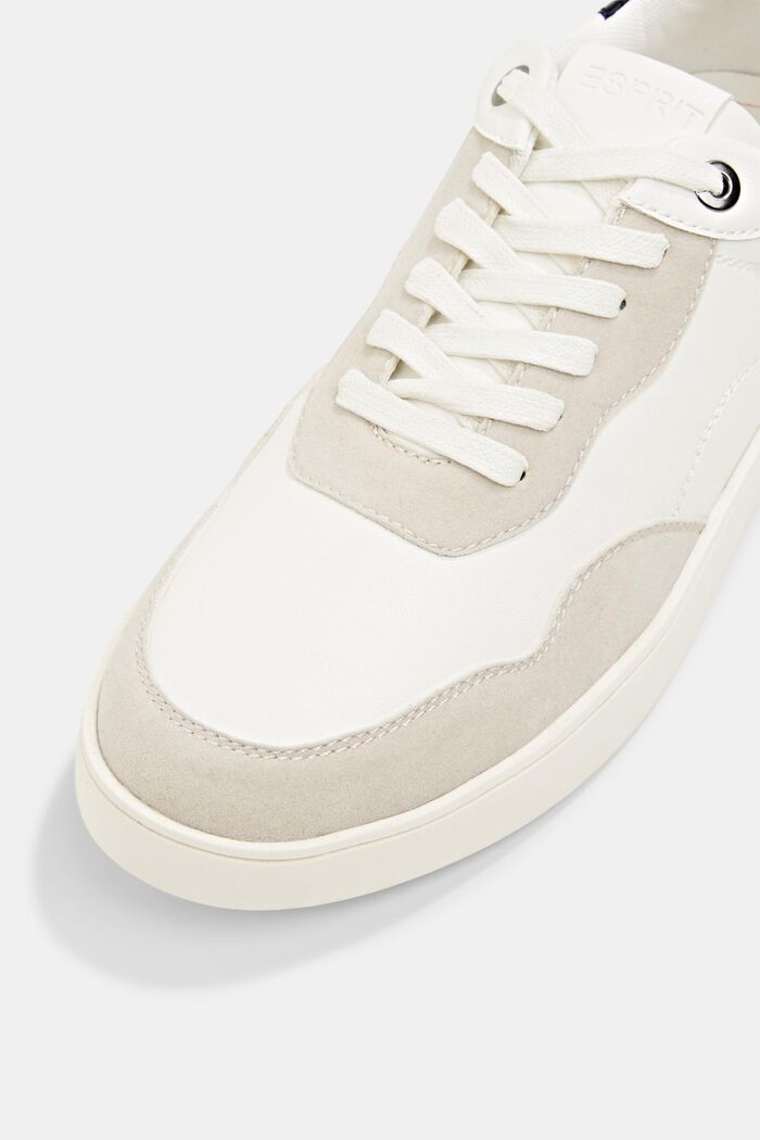 Material-Mix-Sneaker in Lederoptik, OFF WHITE, detail image number 4