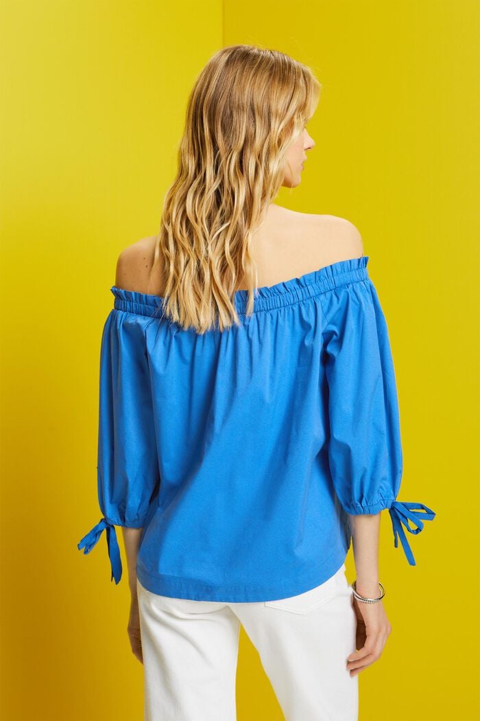 Off-Shoulder-Bluse aus Popeline, BRIGHT BLUE, detail image number 2