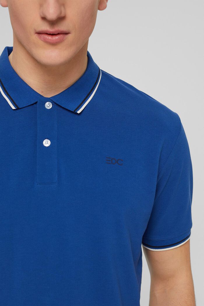 Piqué-Poloshirt mit Logodetail, BRIGHT BLUE, detail image number 0
