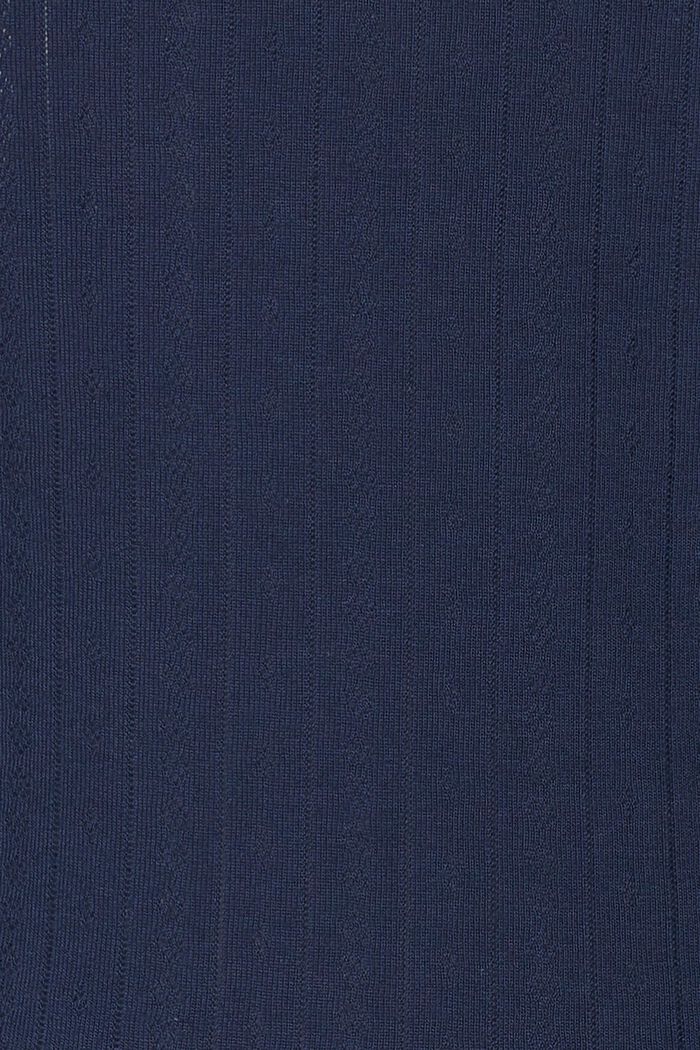 Langarm-Shirt im Ajour-Design, Bio-Cotton, DARK BLUE, detail image number 3