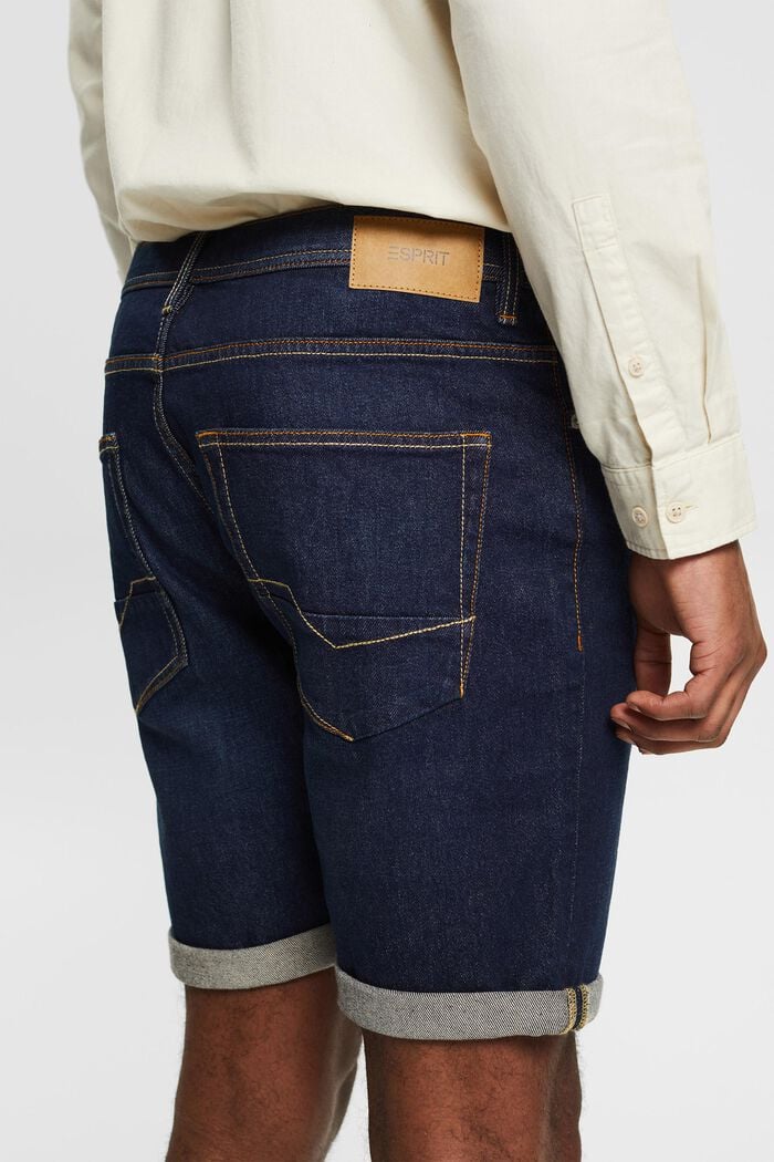 Jeans Shorts aus Baumwolle, BLUE DARK WASHED, detail image number 2