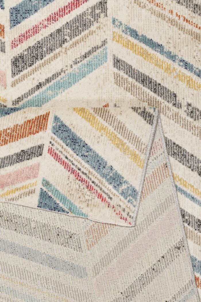 Kurzflor-Teppich mit Zickzack-Muster, BEIGE, detail image number 1