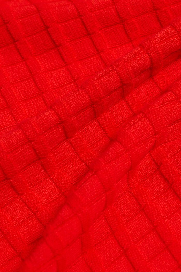Strukturierter Strickpullover, RED, detail image number 5