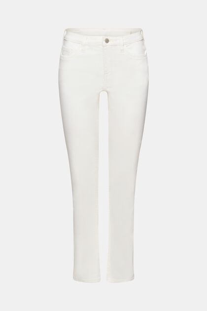 Mid-Rise-Jeans mit geradem Bein, OFF WHITE, overview