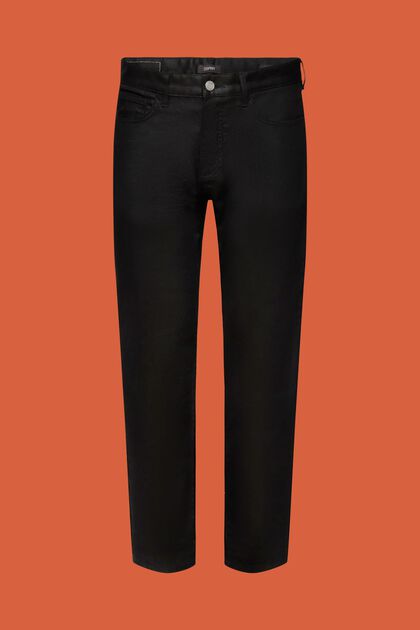 Straight-Fit-Jeans im Coated-Look, BLACK RINSE, overview