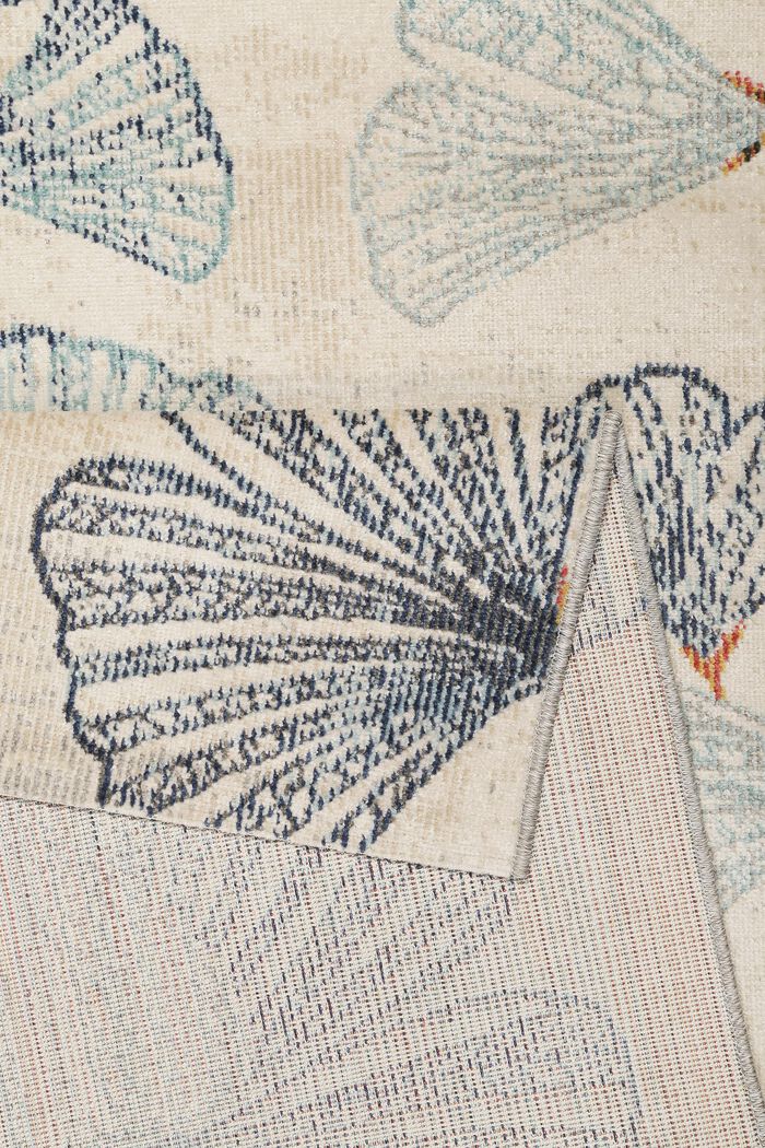 Kurzflor-Teppich mit Ginko-Blättern, LIGHT BEIGE, detail image number 2