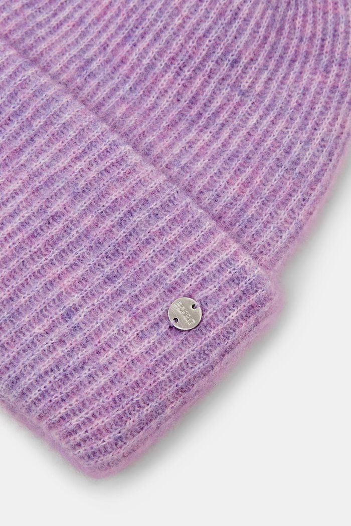 Gerippte Beanie aus Mohair-Wolle-Mix, LAVENDER, detail image number 1