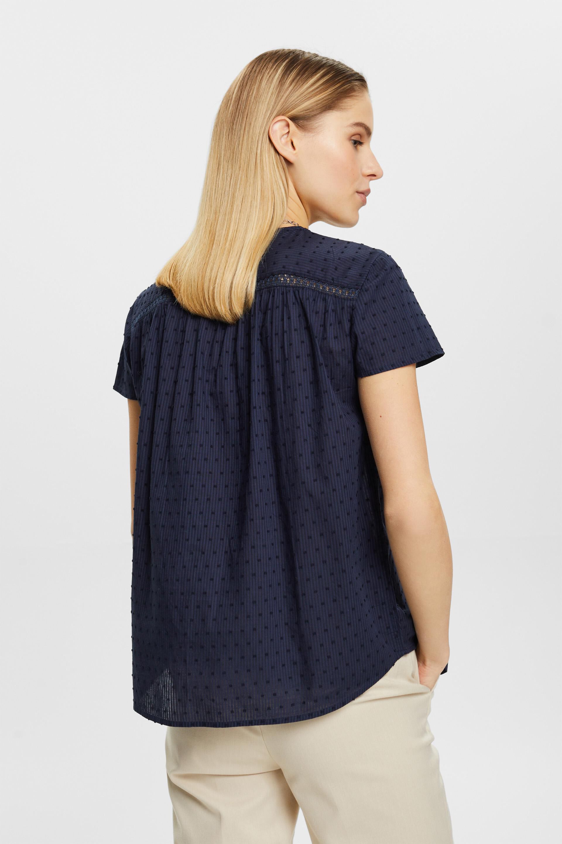 Shop in - ESPRIT mit Bindedetail unserem Online Dobby-Bluse