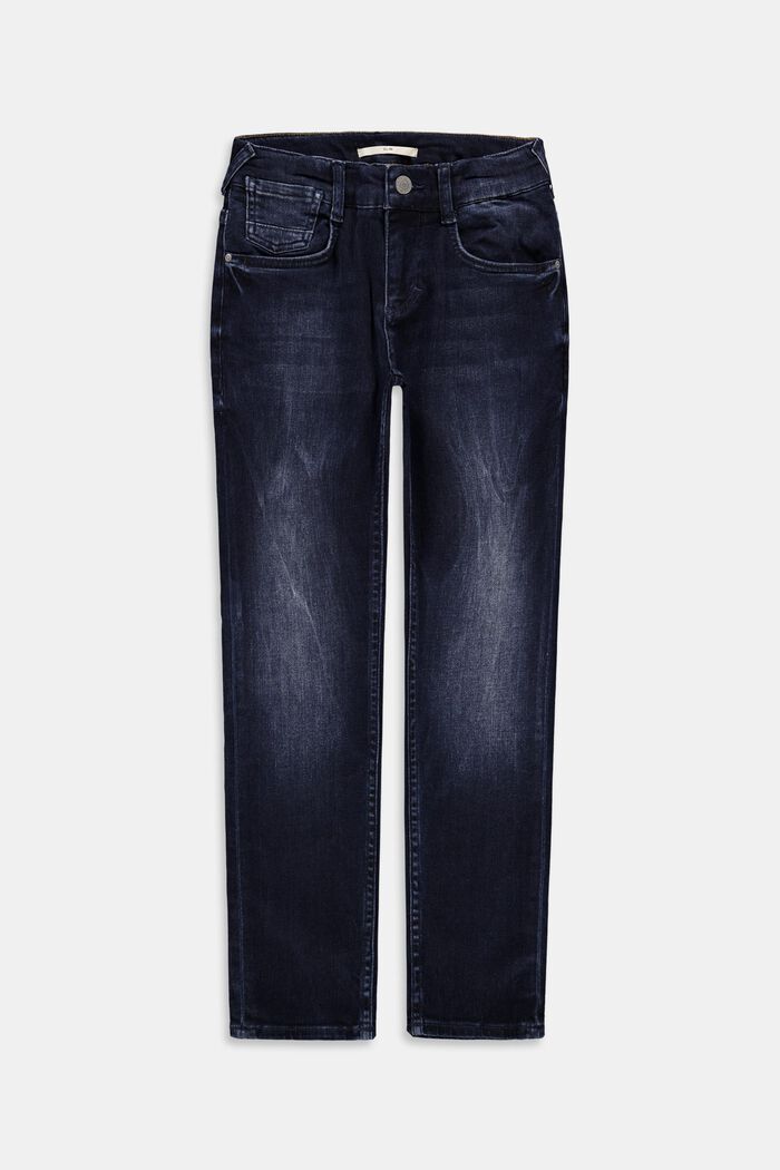 Washed Jeans mit Verstellbund, BLUE DARK WASHED, detail image number 0