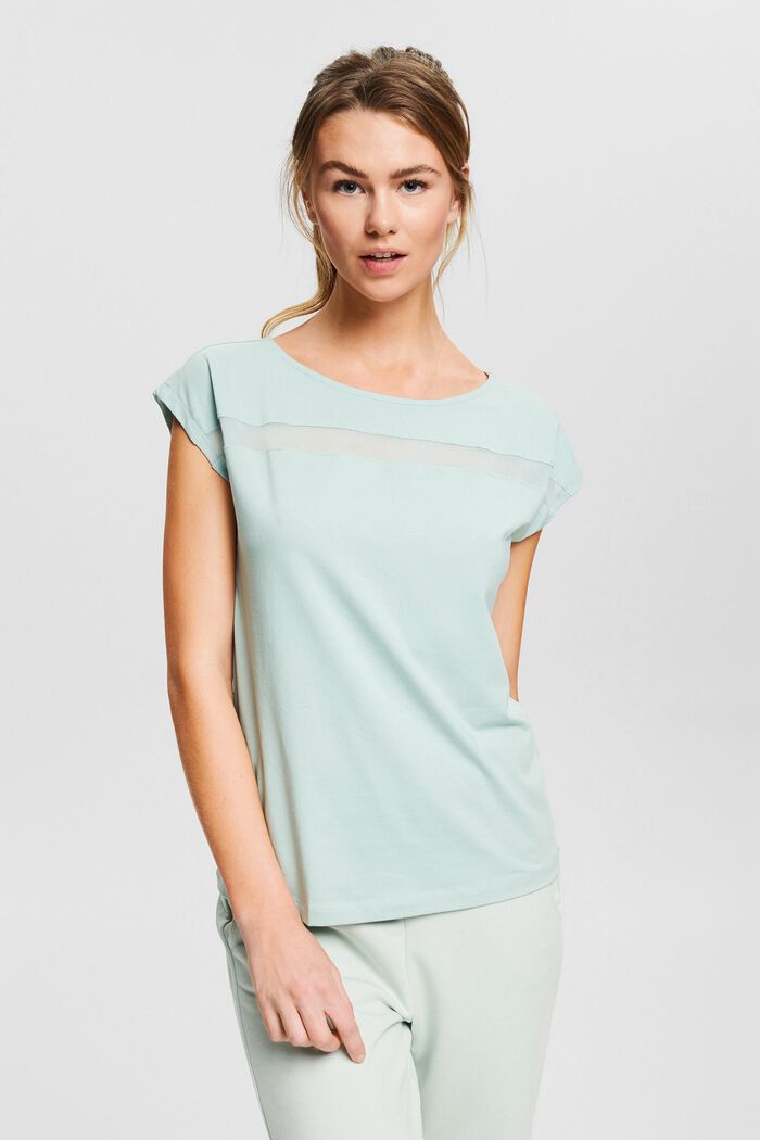 Women T-Shirts & Langarmshirts | Active-Shirt mit Mesh-Einsatz, Organic Cotton - DV96449