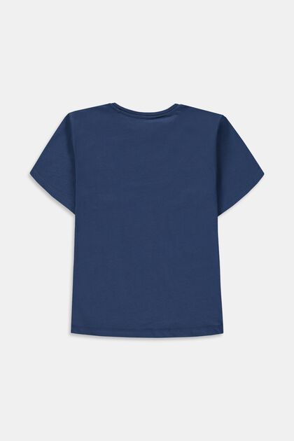 Baumwoll-T-Shirt mit positivem Print auf der Brust