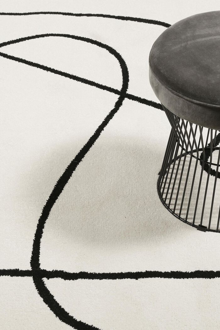 Kurzflor-Teppich mit Art-Dessin, WHITE, detail image number 1