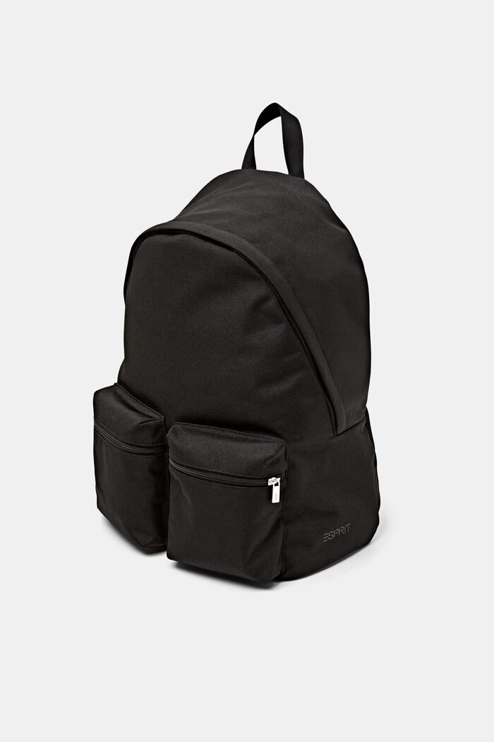Rucksack aus Webstoff mit Zipperfach, BLACK, detail image number 1