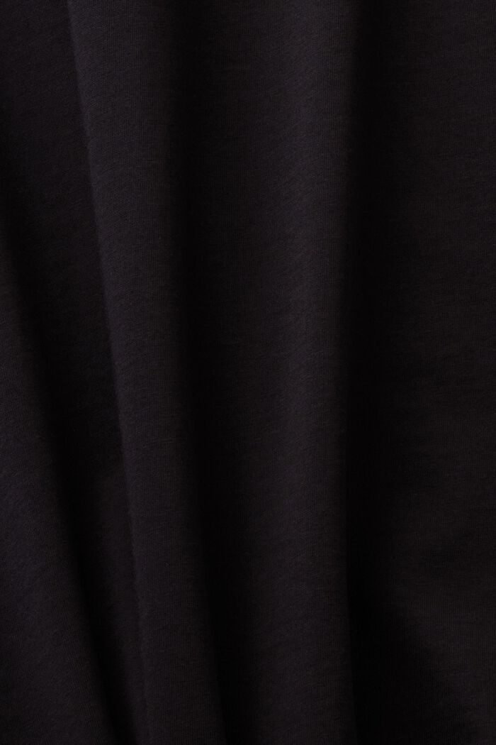 T-Shirt aus Baumwolle mit V-Ausschnitt, Slim Fit, BLACK, detail image number 5
