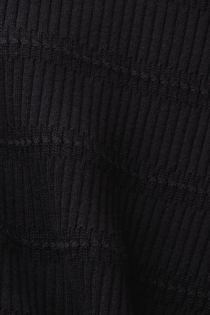 Kurzärmliger Strickpullover, BLACK, detail image number 4