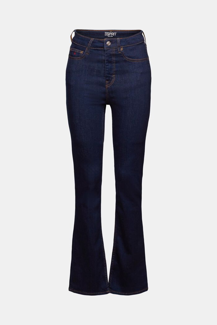 Premium-Bootcut Jeans mit hohem Bund, BLUE RINSE, detail image number 6