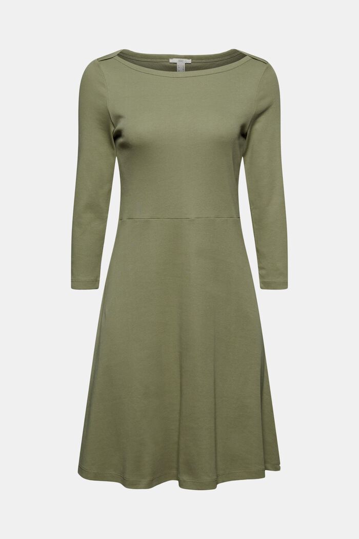 Jersey-Kleid aus Organic Cotton, KHAKI GREEN, detail image number 5