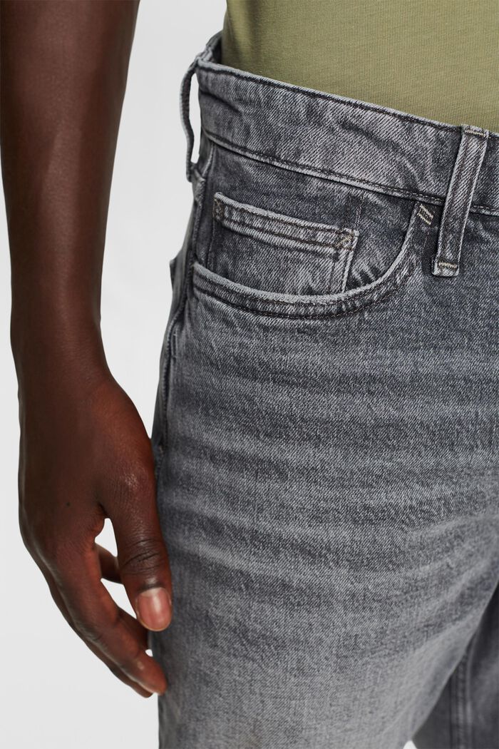 Gerade, konische Jeans mit mittelhohem Bund, GREY MEDIUM WASHED, detail image number 2