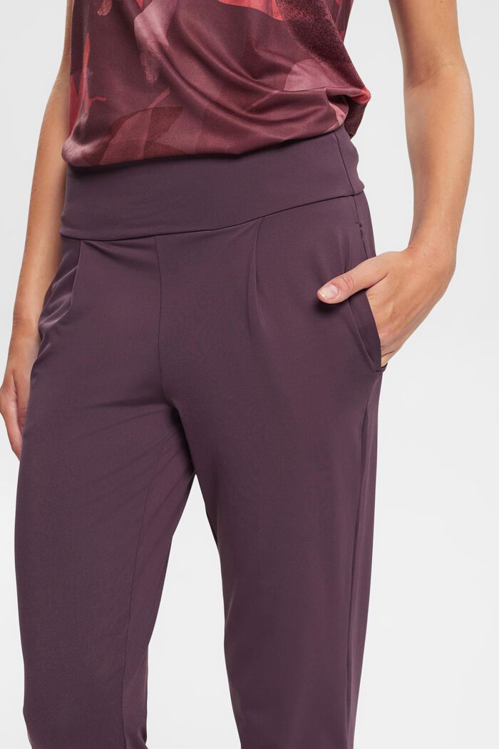 Gecroppte Jersey-Jogger-Pants mit E-DRY-Finish, AUBERGINE, detail image number 2