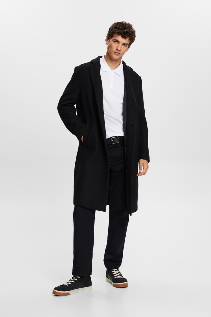 Mantel mit abnehmbarer Kapuze aus Wollmix, BLACK, detail image number 2