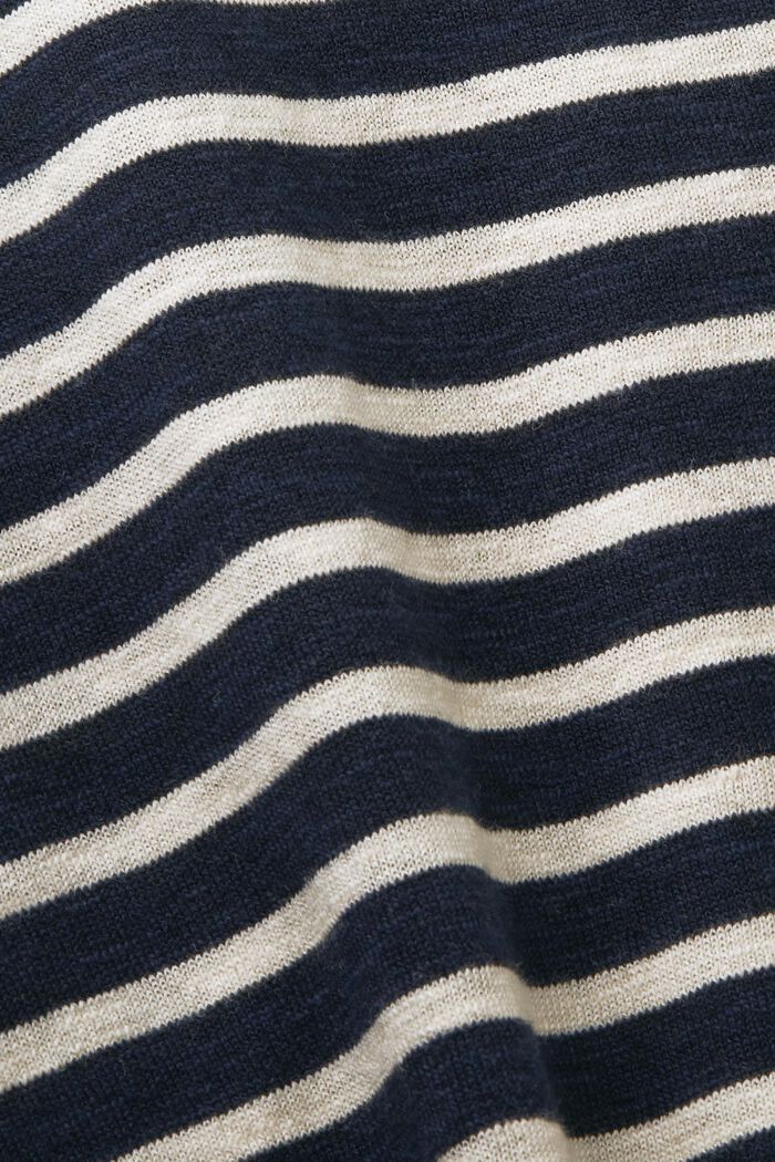 Gestreifter Pullover aus Baumwolle-Leinen-Mix, NAVY, detail image number 4