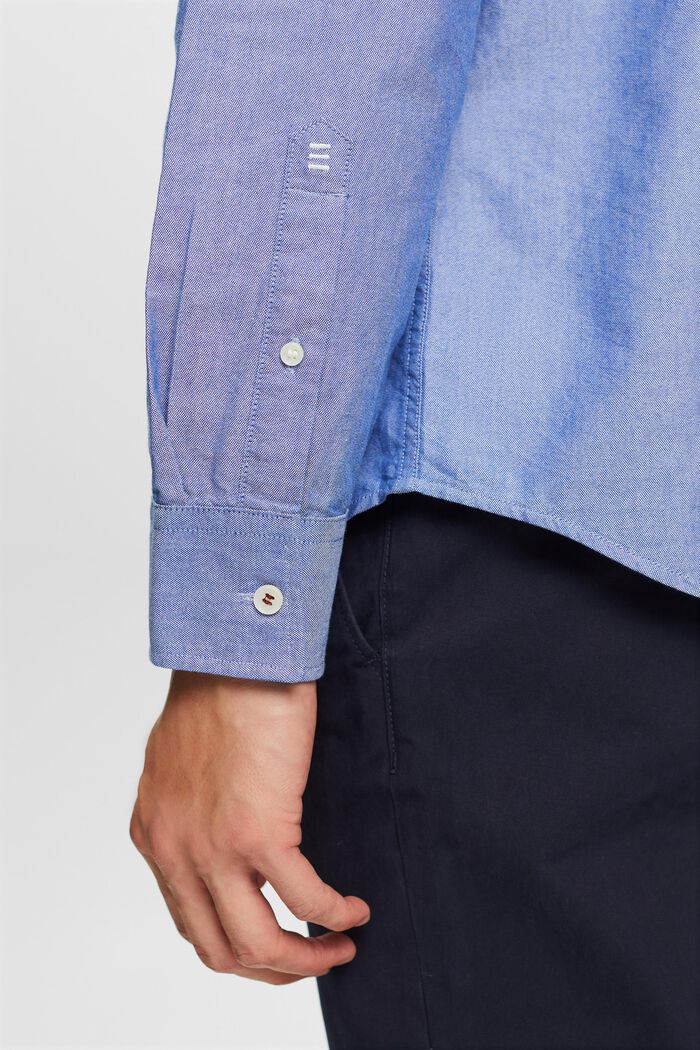 Button-Down-Hemd aus Baumwollpopeline, BRIGHT BLUE, detail image number 2