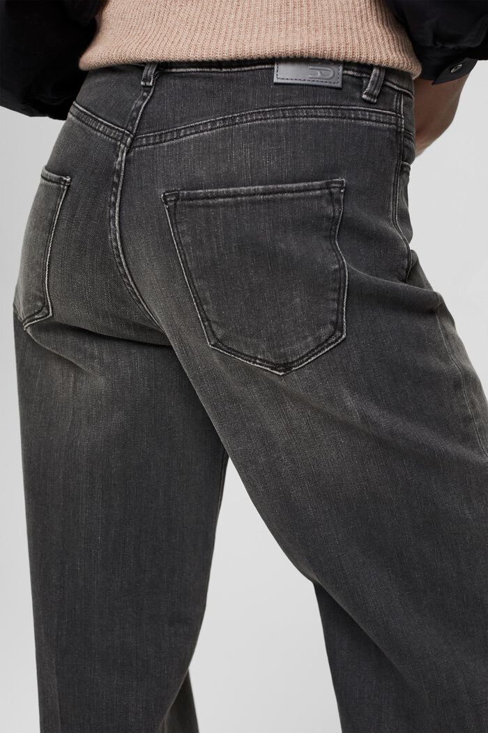 Gerade Stretch-Jeans aus Organic Cotton, GREY DARK WASHED, detail image number 5