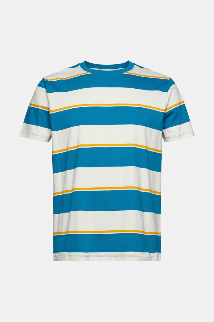 Jersey-T-Shirt mit Streifenmuster, TEAL BLUE, detail image number 6