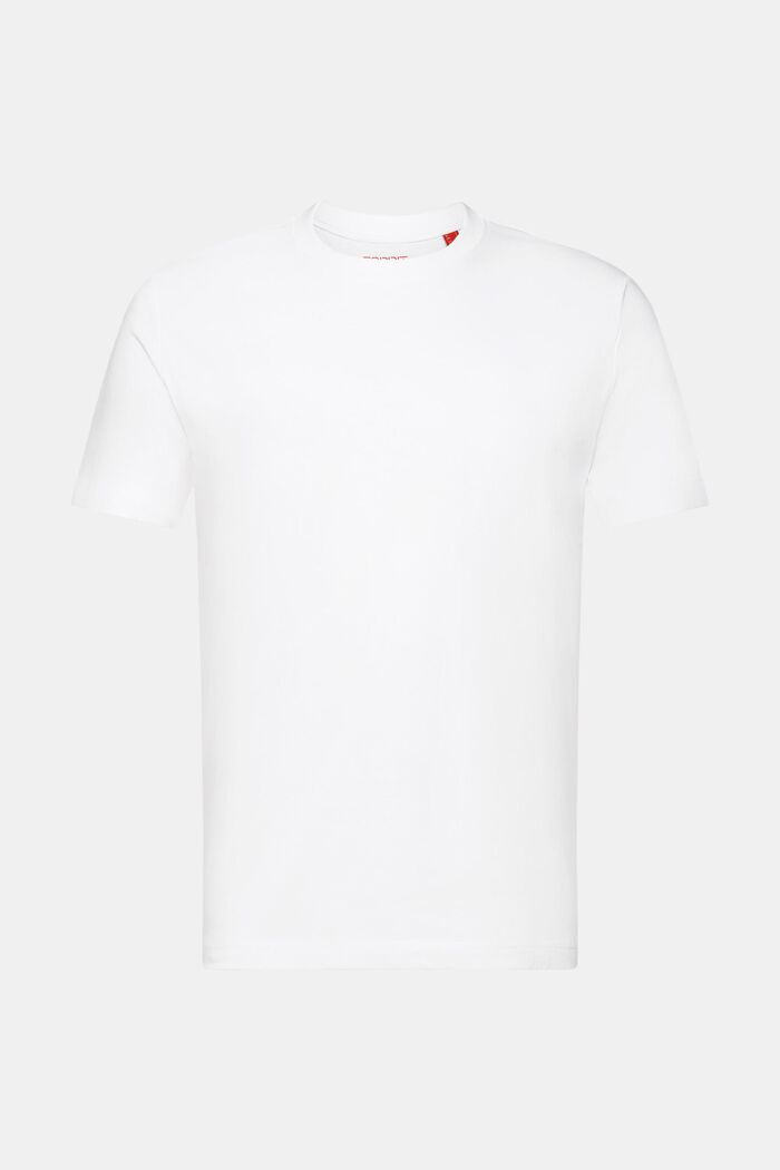 Rundhals-T-Shirt aus Pima-Baumwolljersey, WHITE, detail image number 7