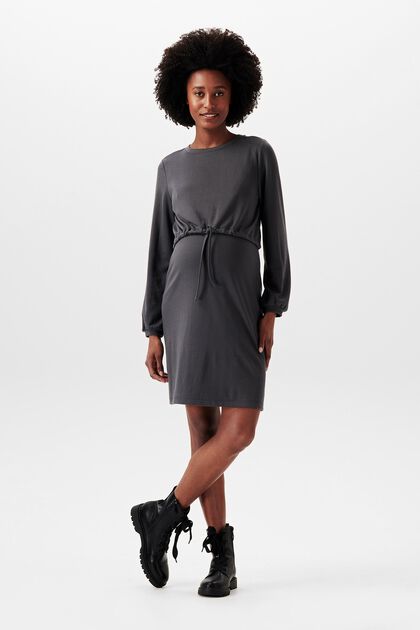 Recycelt: Kleid im Layering-Look, CHARCOAL GREY, overview