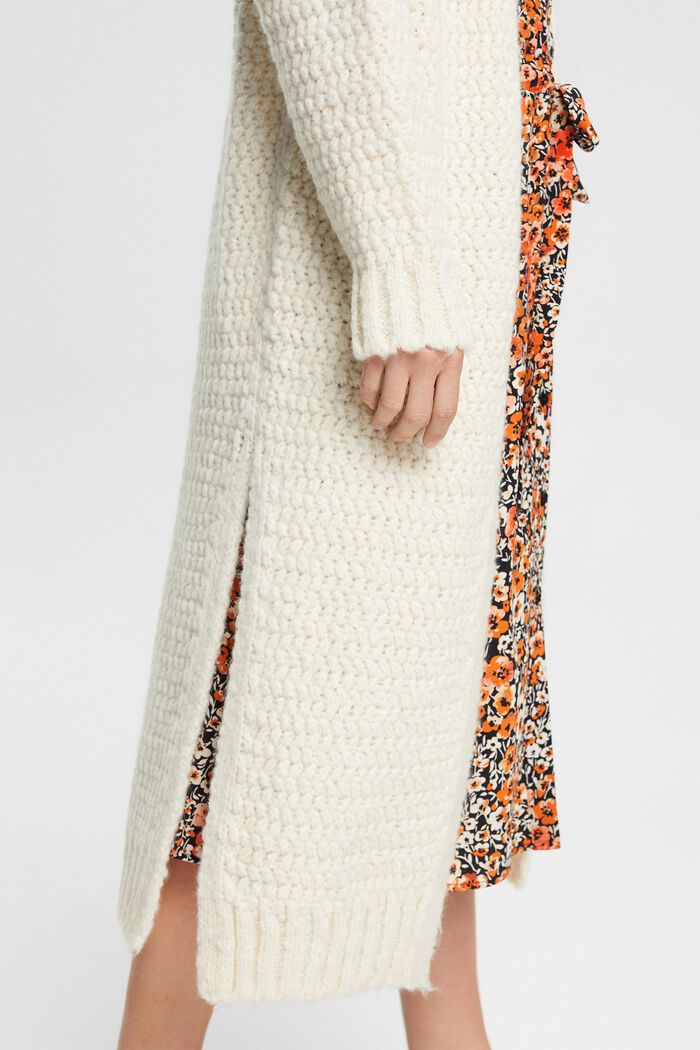Long-Cardigan aus Wollmix, OFF WHITE, detail image number 2