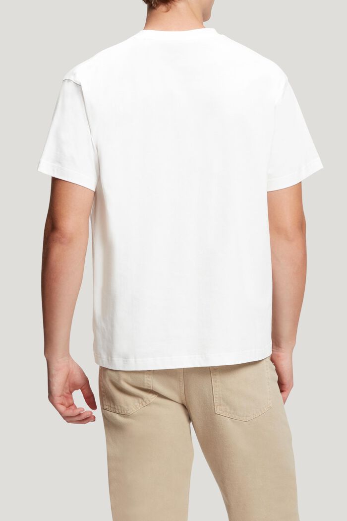 T-Shirt mit matt-glänzendem Logo-Aufnäher, WHITE, detail image number 1