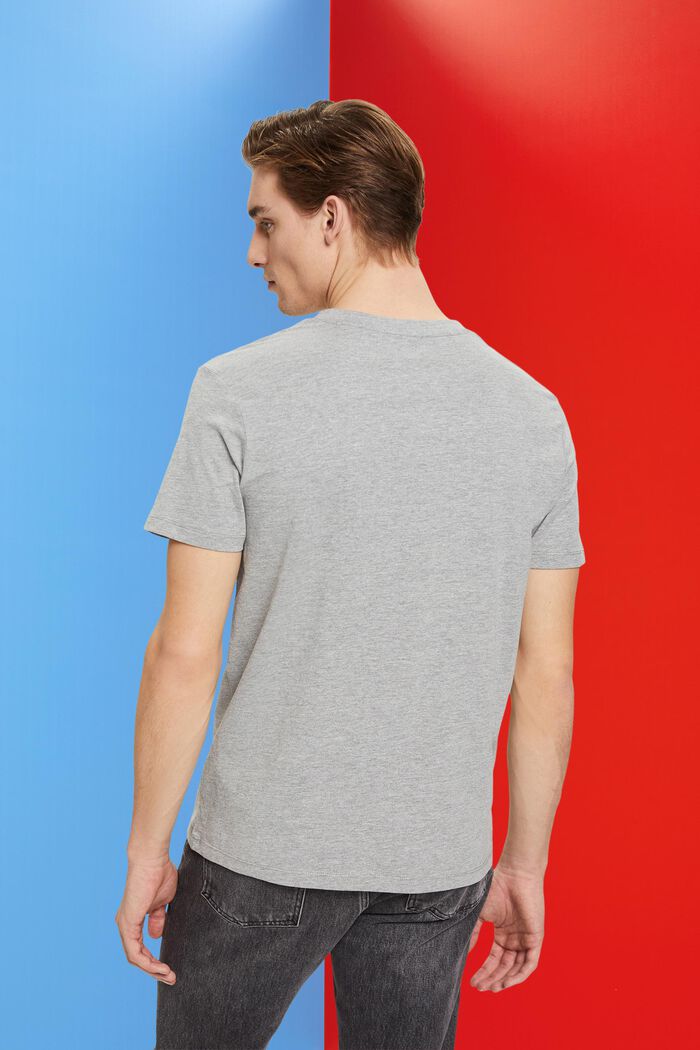 Jersey-T-Shirt in schmaler Passform mit V-Ausschnitt, MEDIUM GREY, detail image number 3