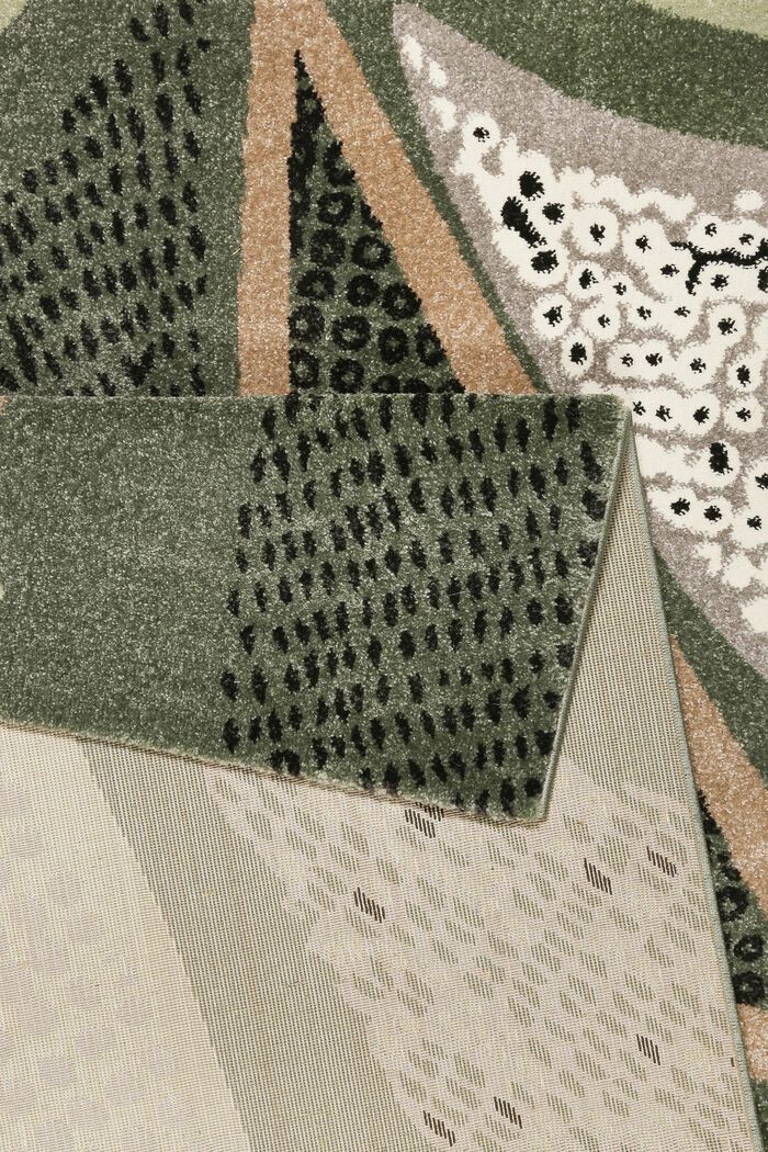 Kurzflor-Teppich mit Natur-Muster, OLIVE, detail image number 2