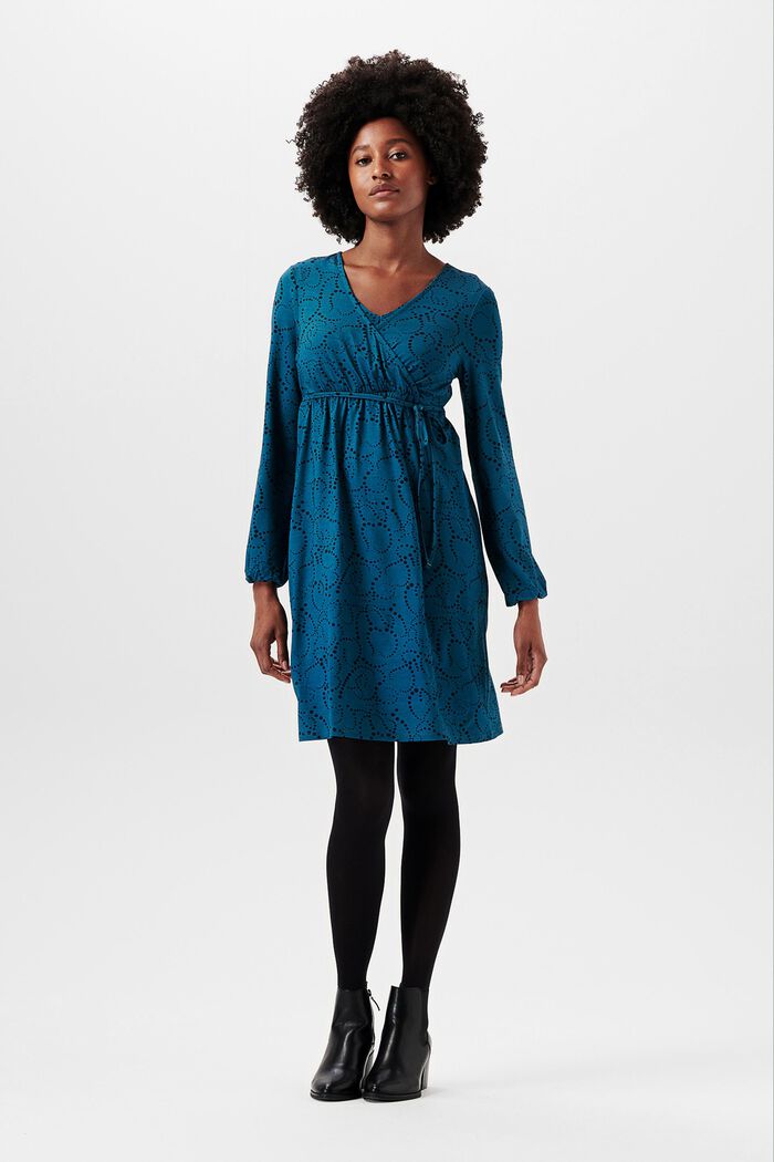 Gemustertes Jersey-Kleid, LENZING™ ECOVERO™, BLUE CORAL, detail image number 1