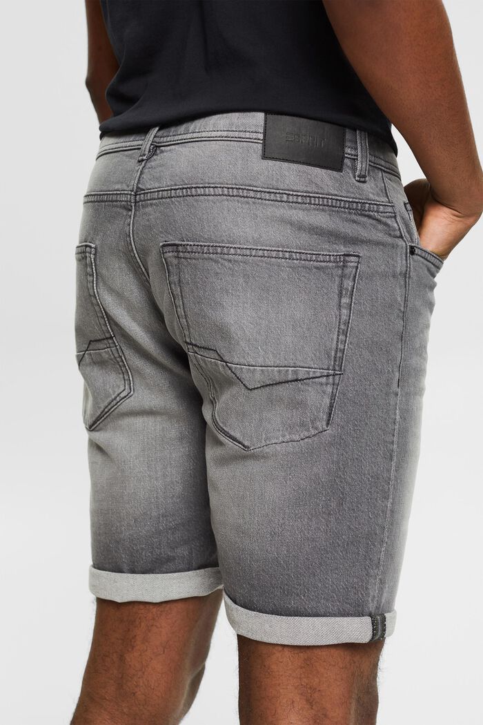 Jeans Shorts aus Baumwolle, GREY LIGHT WASHED, detail image number 2