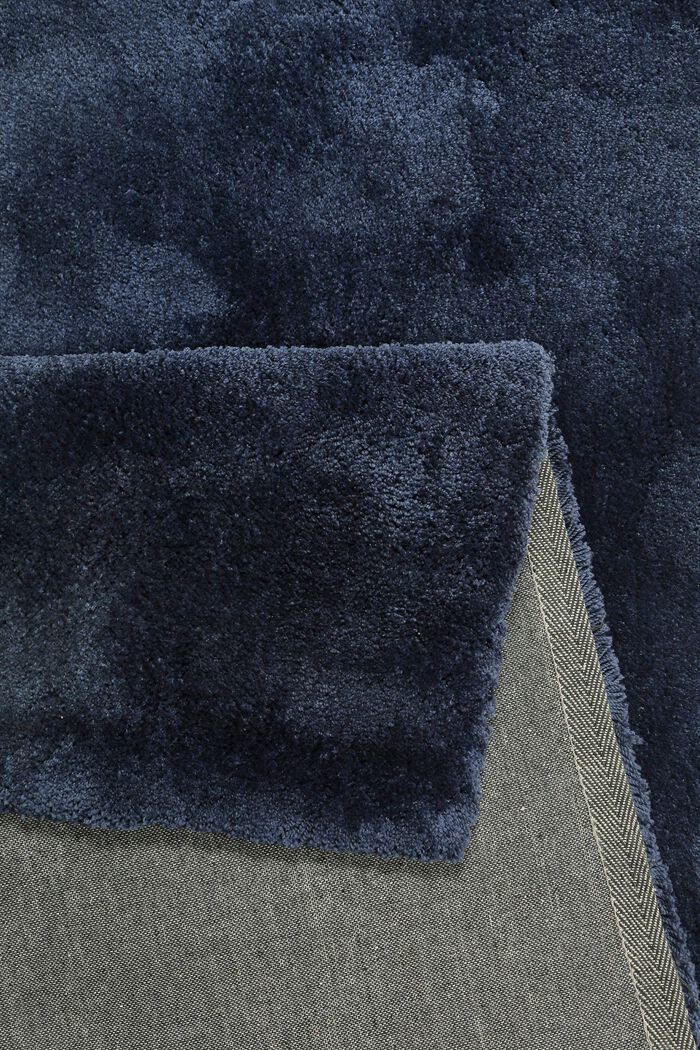 Hochflor-Teppich im unifarbenen Design, NAVY BLUE, detail image number 3