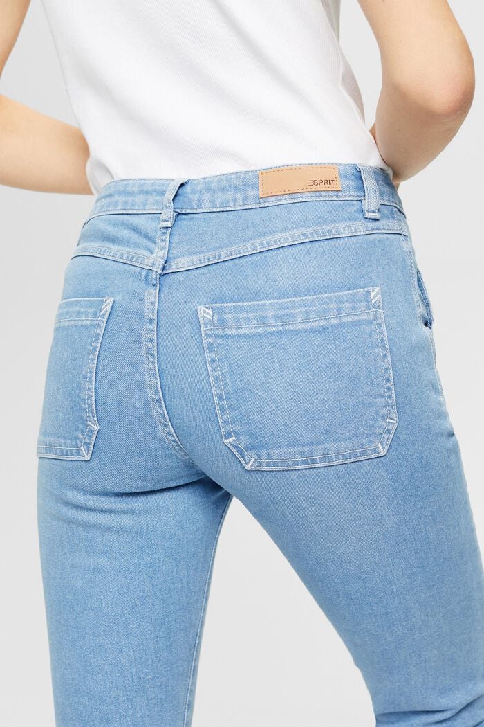 Slim-Fit-Jeans mit mittlerer Bundhöhe, BLUE LIGHT WASHED, detail image number 4