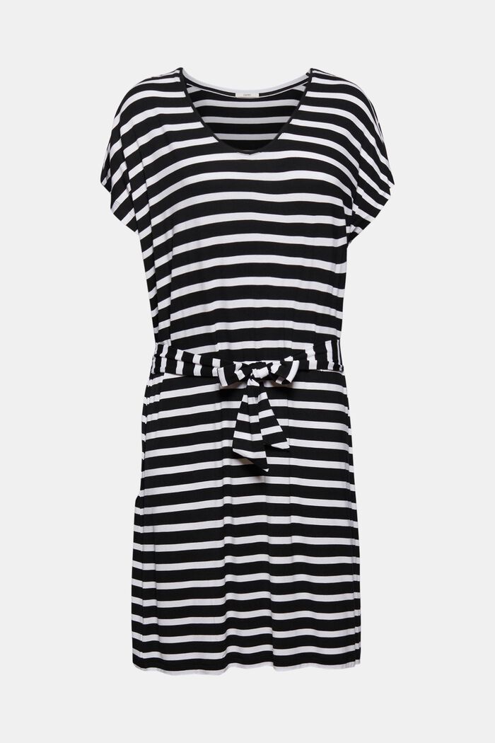 Jersey-Strandkleid aus LENZING™ ECOVERO™, BLACK, detail image number 0