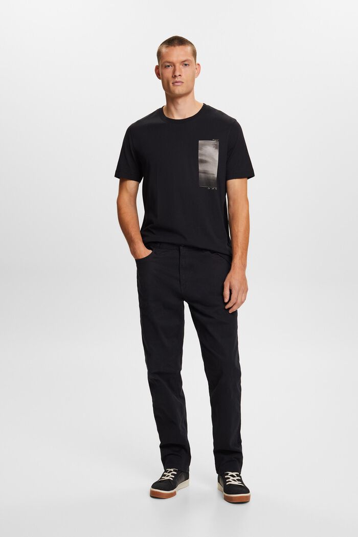 T-Shirt aus Bio-Baumwolle mit Print, BLACK, detail image number 0