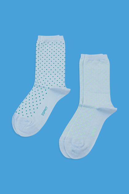 2er-Pack Socken mit Polka Dots, Bio-Baumwolle, CLOUD, overview