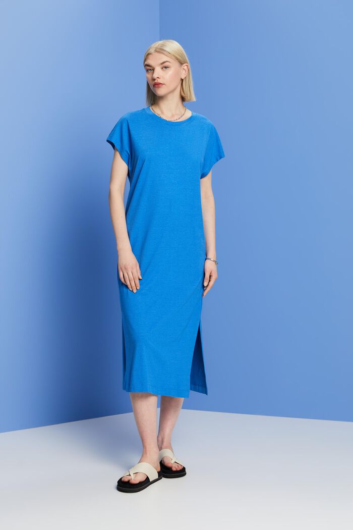 Midi-Kleid aus Jersey, BRIGHT BLUE, detail image number 0